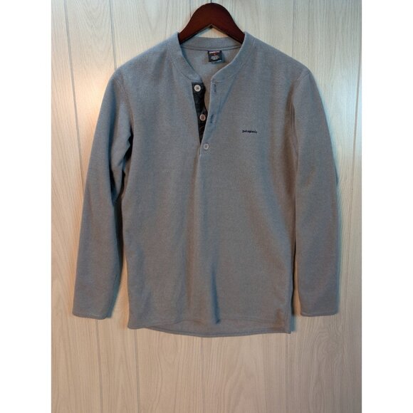 Vintage Patagonia Mens Small Gray Capilene Henley Fleece Pullover Made In USA - Picture 1 of 6